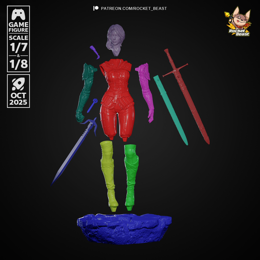 2075 Ciri_The Witcher - STL 3D Print Files