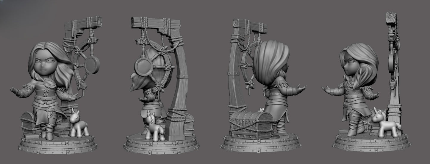 0813 The Witcher Chibi - STL 3D Print Files