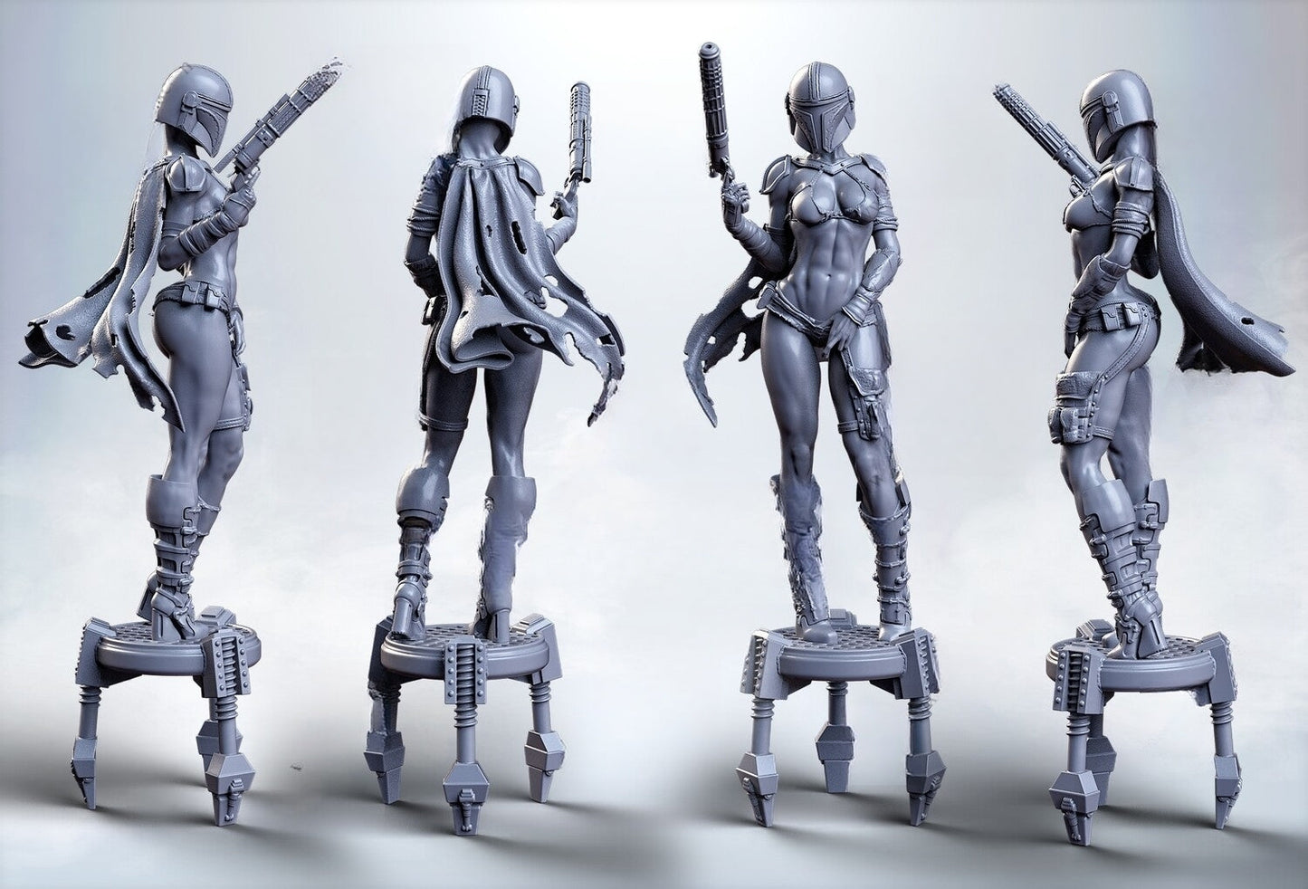0760 Lady Mandalorian - Star Wars - STL 3D Print Files