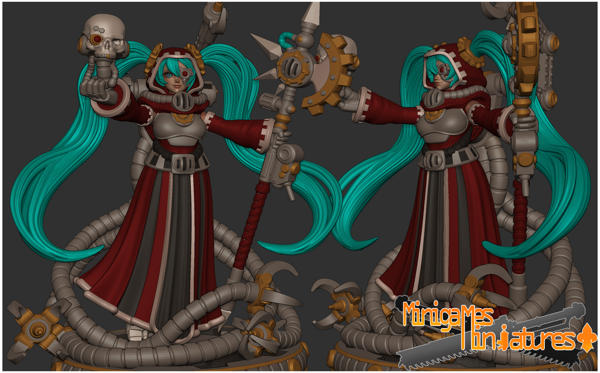 1881 Miku techpriestess_Miniatures - STL 3D Print Files
