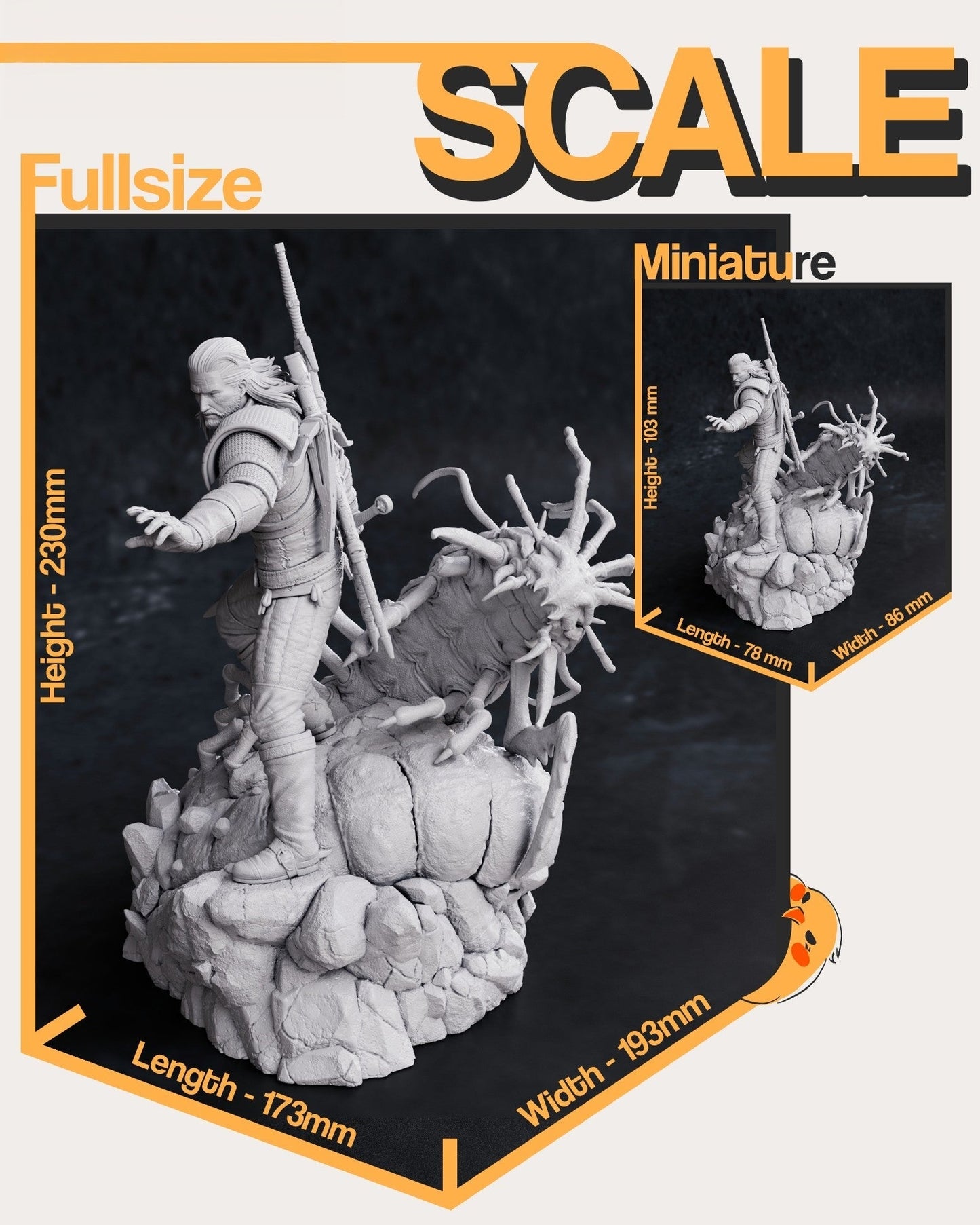 0119 Geralt - The Witcher (1581) - STL 3D Print Files