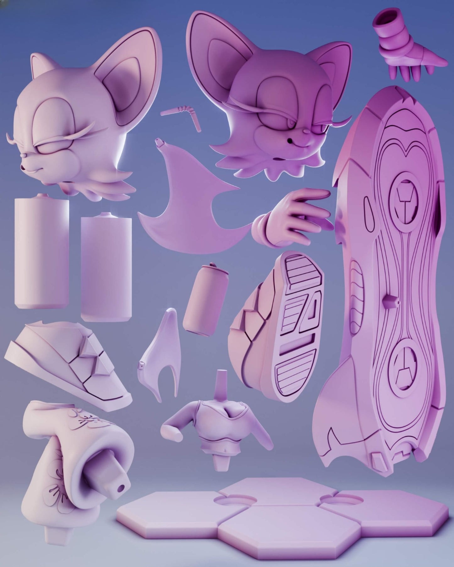 0277 Rouge_Riders_Sonic_The_Hedgehog - STL 3D Print Files