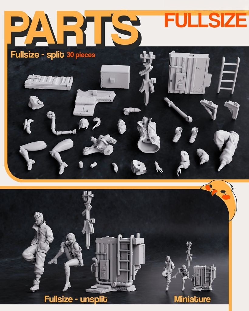 0474 Lucy AND David - Cyberpunk (1242) - STL 3D Print Files