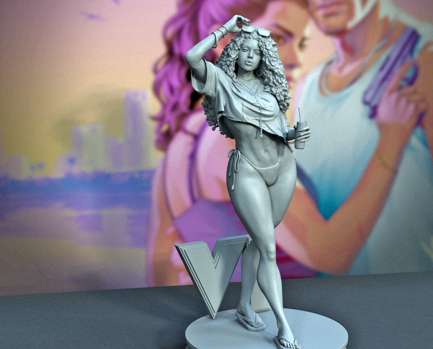 1315 GTA VI_CoverGirl - STL 3D Print Files