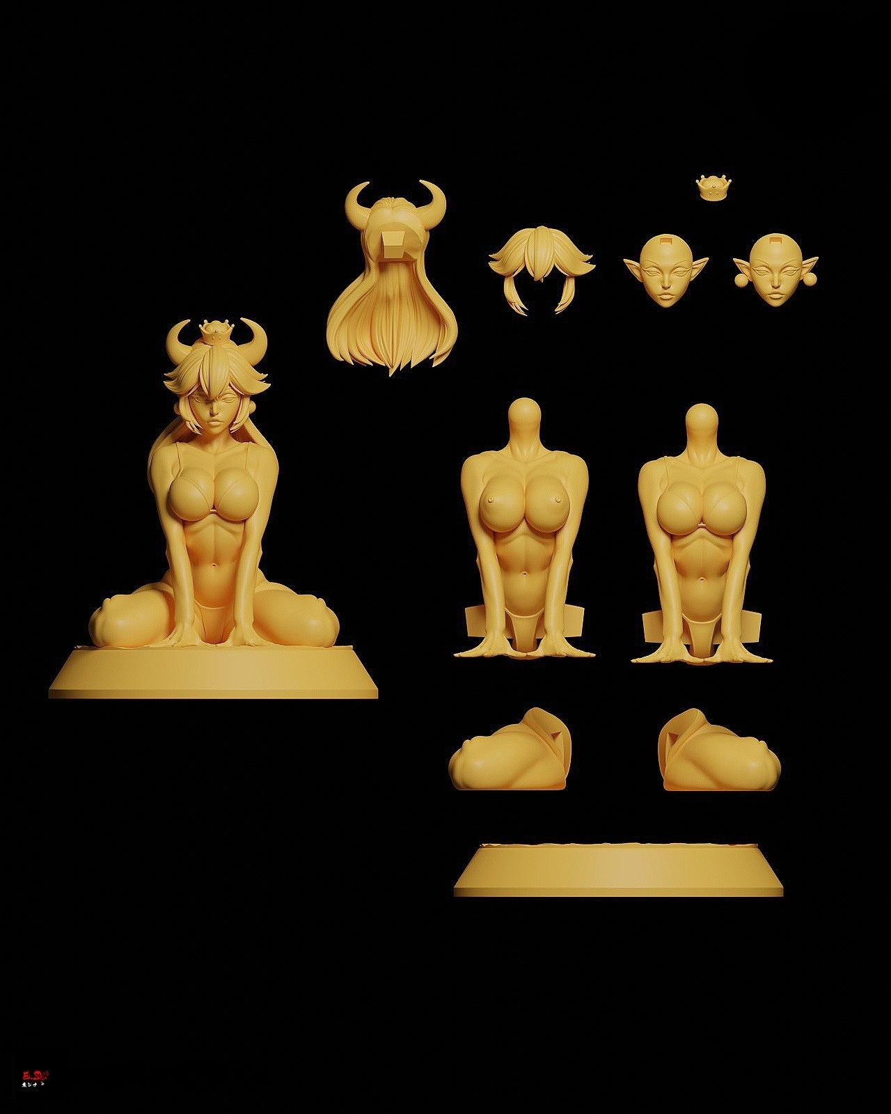 1071 Bowsette Suntanned NSFW - STL 3D Print Files