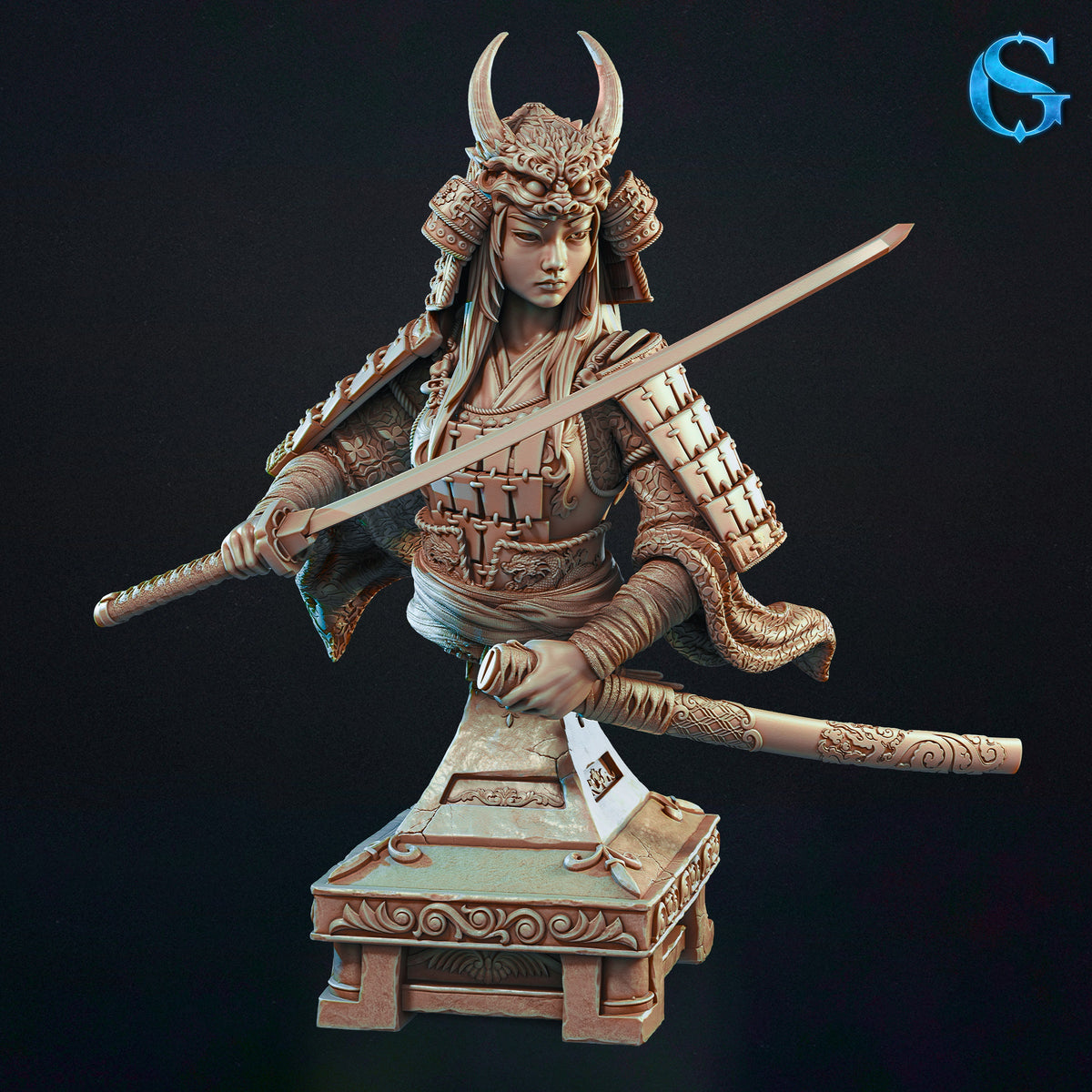 1774 Lady Aiko_Samurai Fighter Mini - STL 3D Print Files