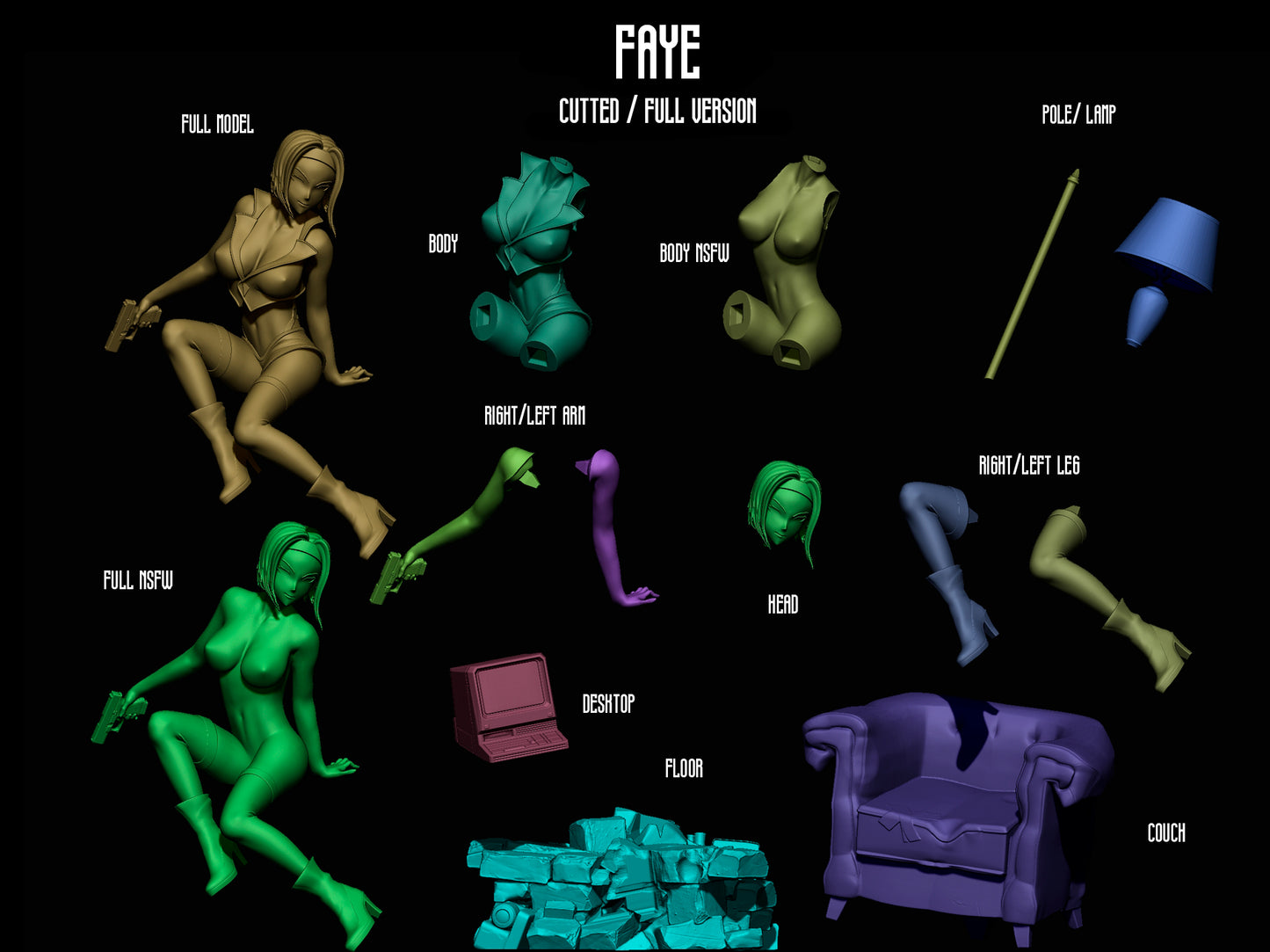 0859 Faye Valentine NSFW - STL 3D Print Files