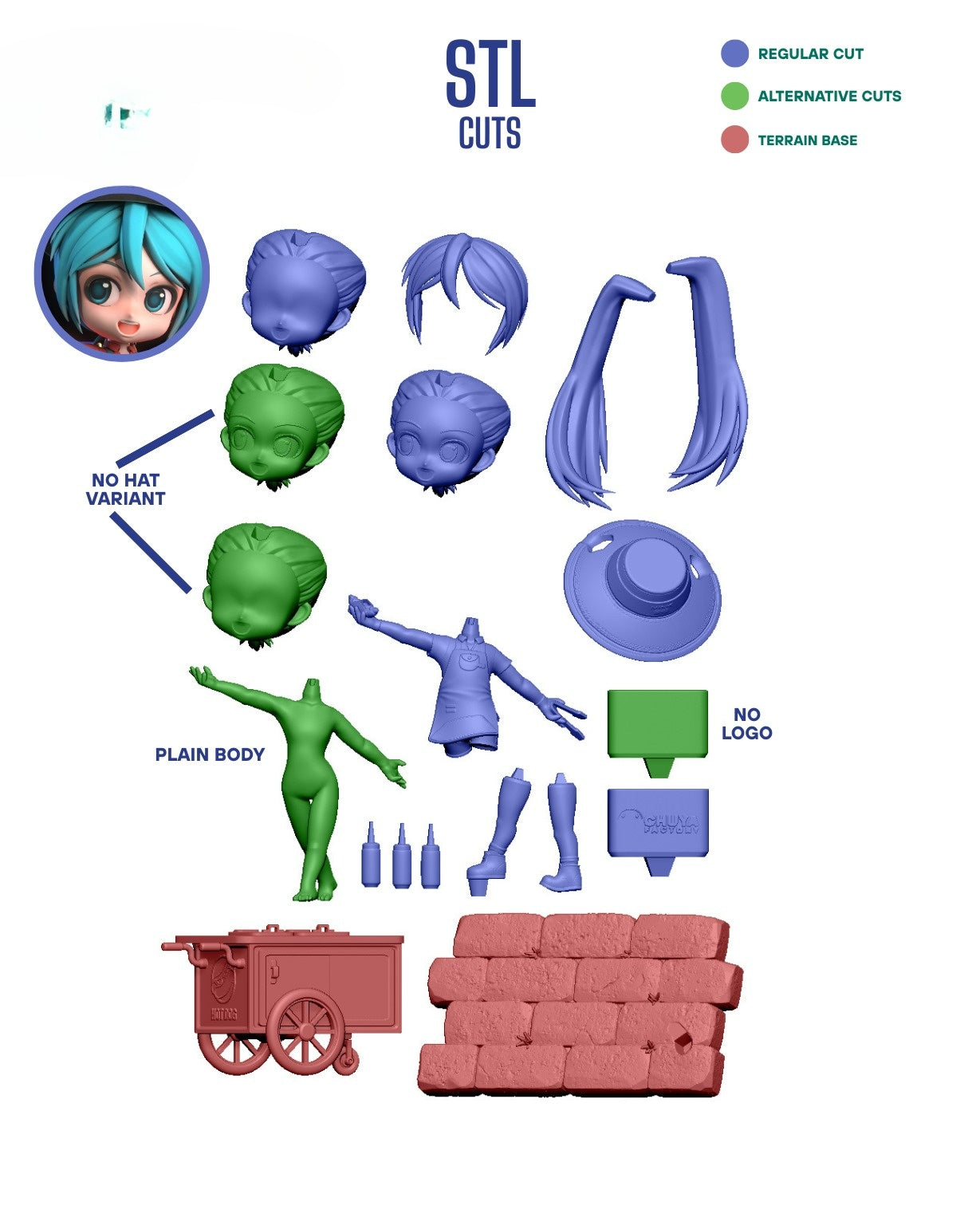0616 Hatsune Miku Chibi - STL 3D Print Files