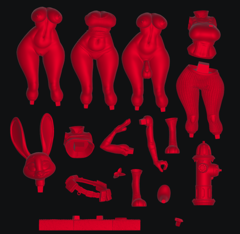 1493 Judy Hops_Bunny Cop NSFW - STL 3D Print Files