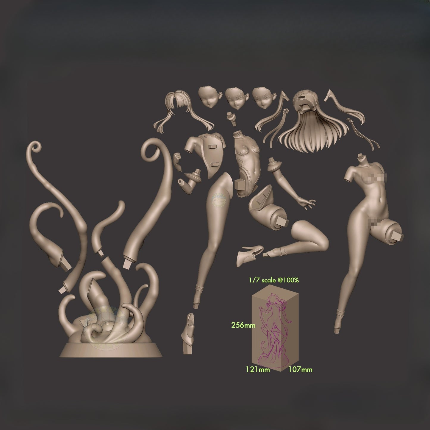 1554 Lily Futaba - Tentacle and Witches NSFW - STL 3D Print Files