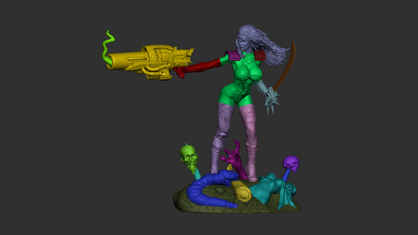 0124 Julie Strain - Heavy Metal 2000 (1503) - STL 3D Print Files