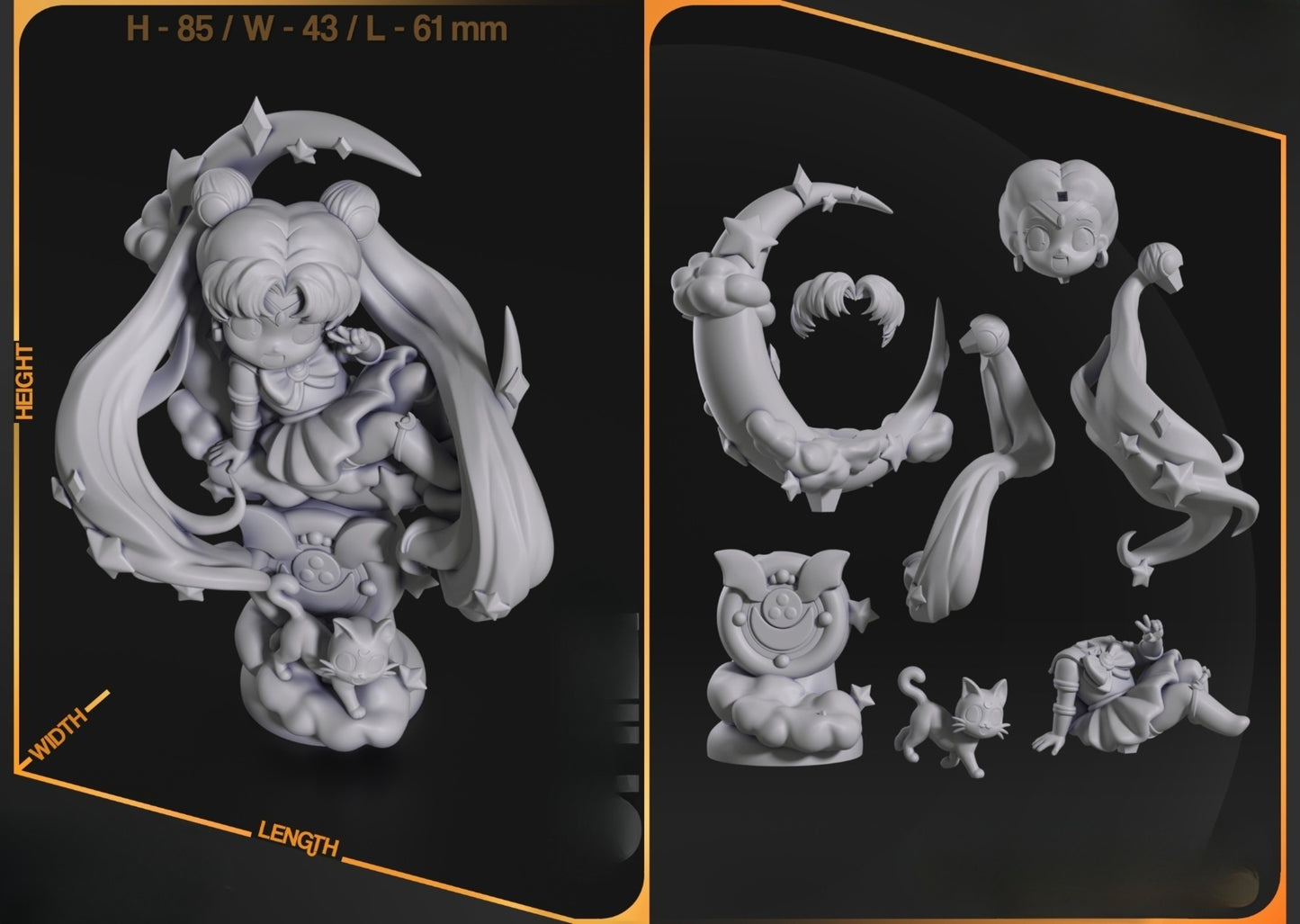 0575 Chibi Sailor Moon - STL 3D Print Files