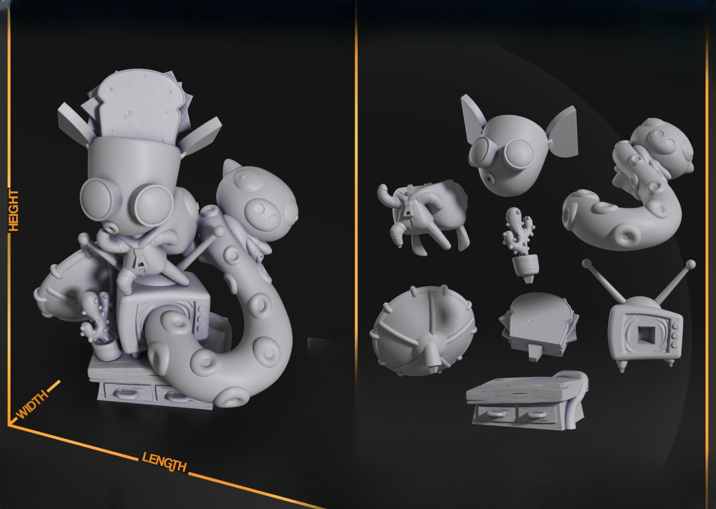 0558 Chibi Gir Invader Zim - STL 3D Print Files
