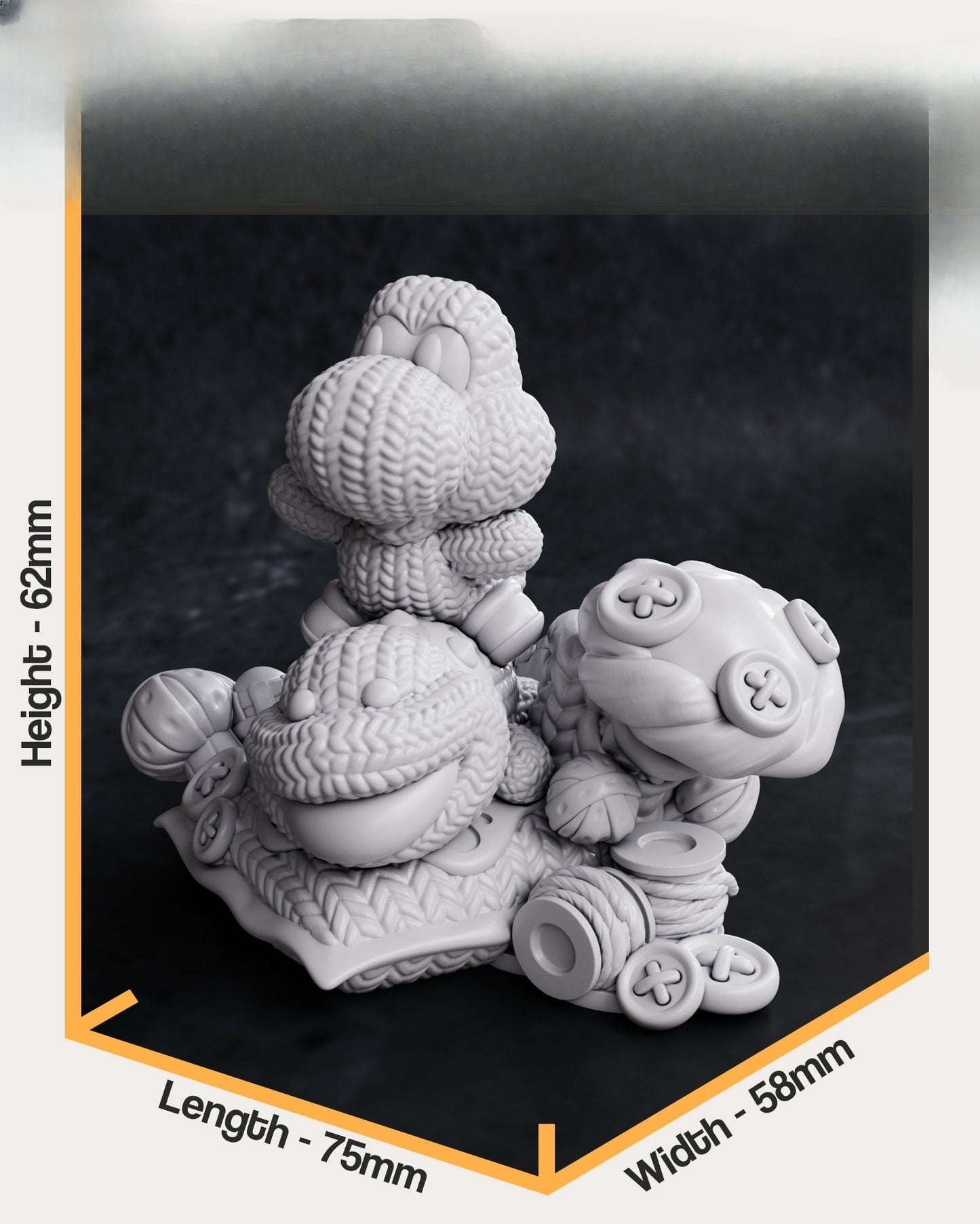 0027 Yoshi - Yoshi Woolly World - STL 3D Print Files