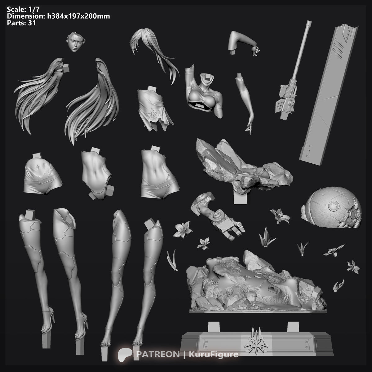 2123 A2_NieR Automata - STL 3D Print Files