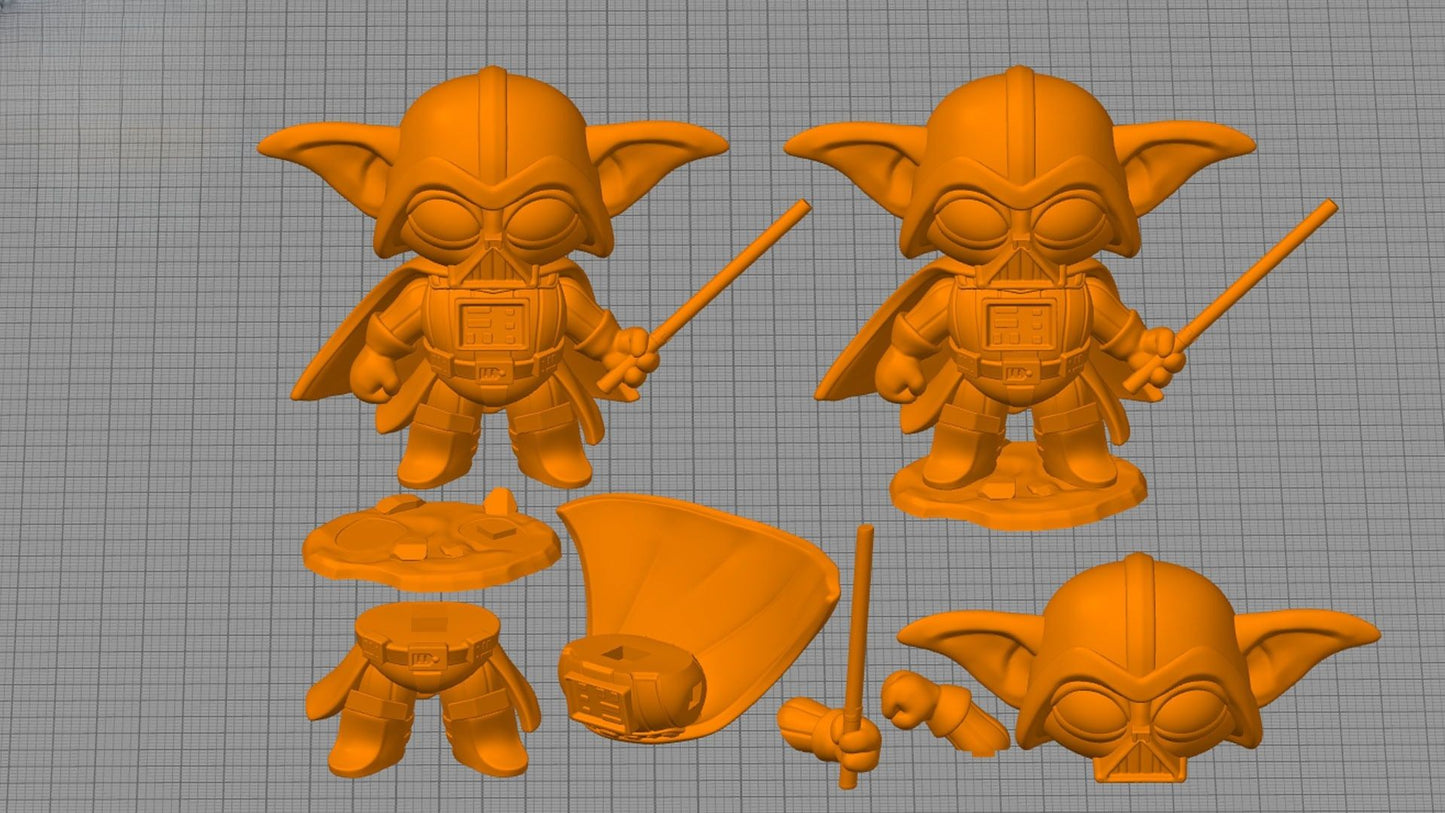 0092 Baby Yoda as Darth Vader - STL 3D Print Files