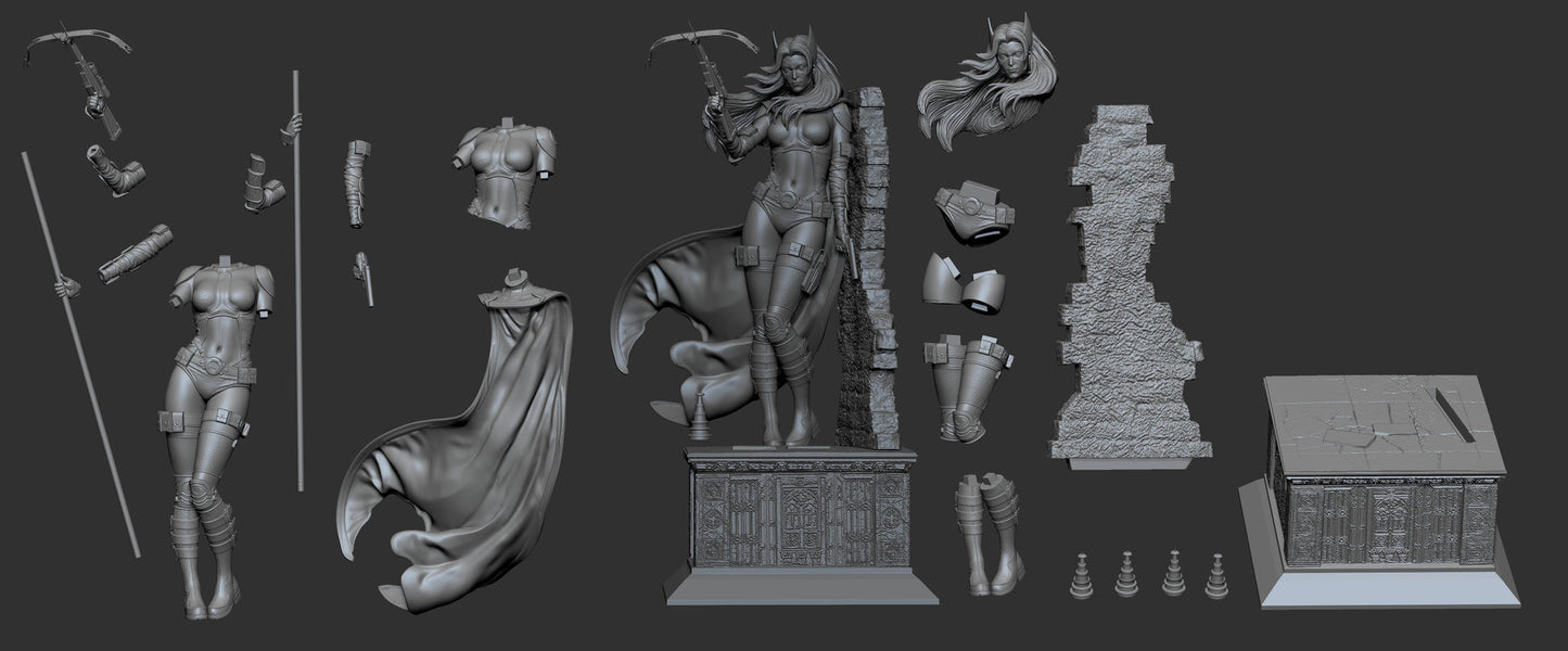 0989 Huntress - DC Comic (2342) STL 3D Print Files