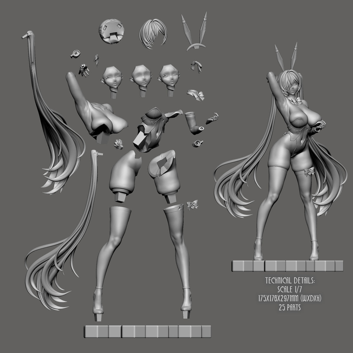 1862 Cinderella Bunny_Goddess of Victory NIKKE - STL 3D Print Files