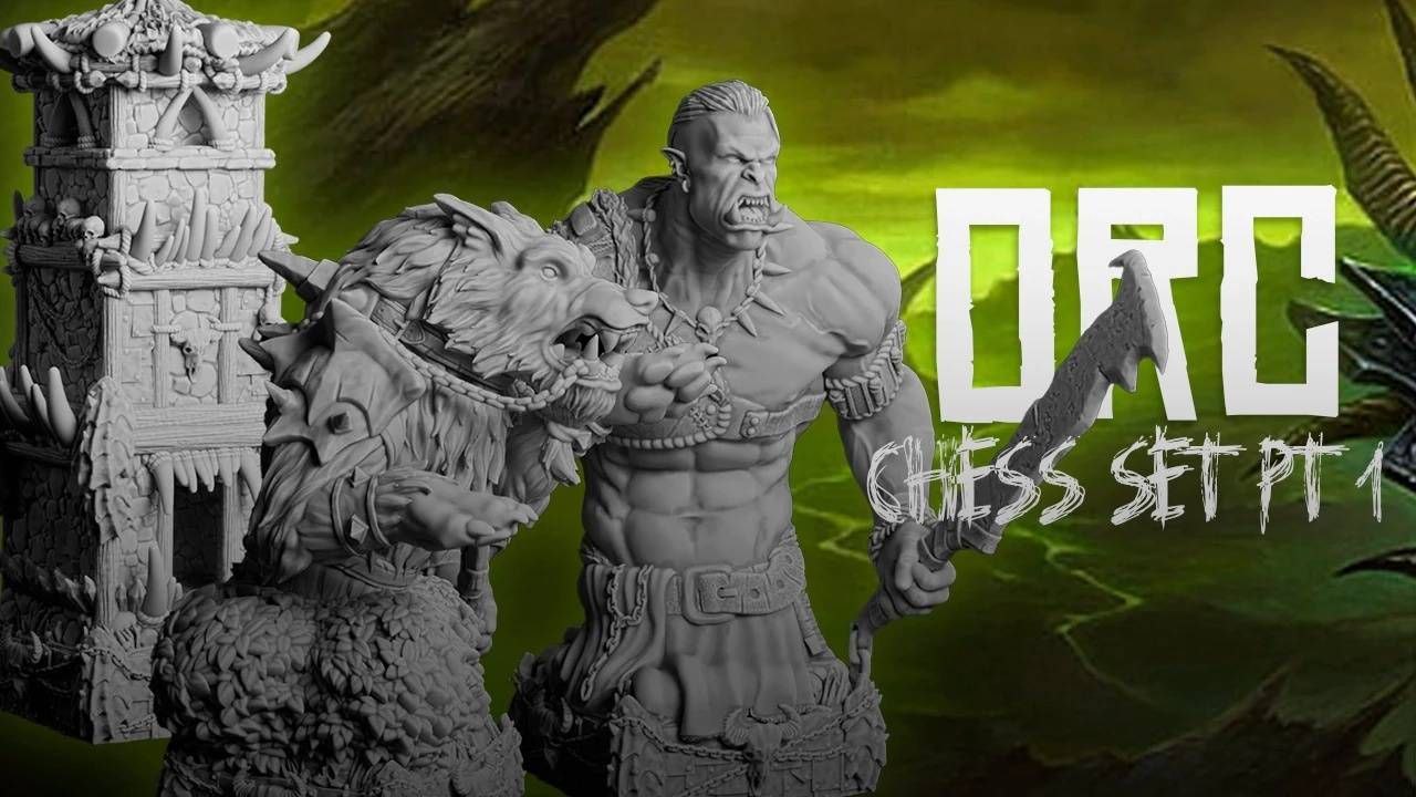 0583 Orc Chess Set - STL 3D Print Files