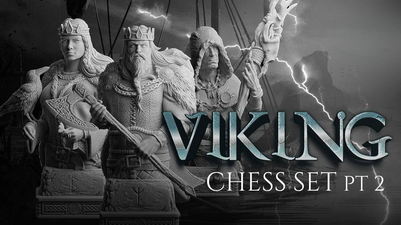 0584 Viking Chess Set - STL 3D Print Files