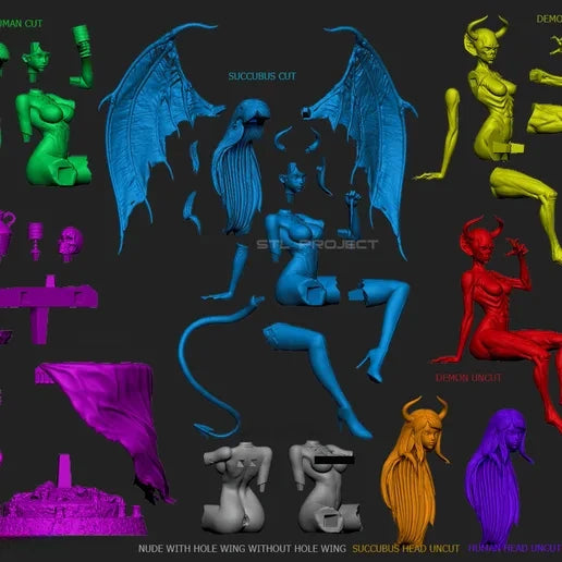 1805 Succubus Girl NSFW- STL 3D Print Files