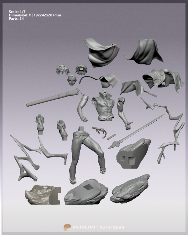 1932 Ky Kiske_Guilty Gear - STL 3D Print Files