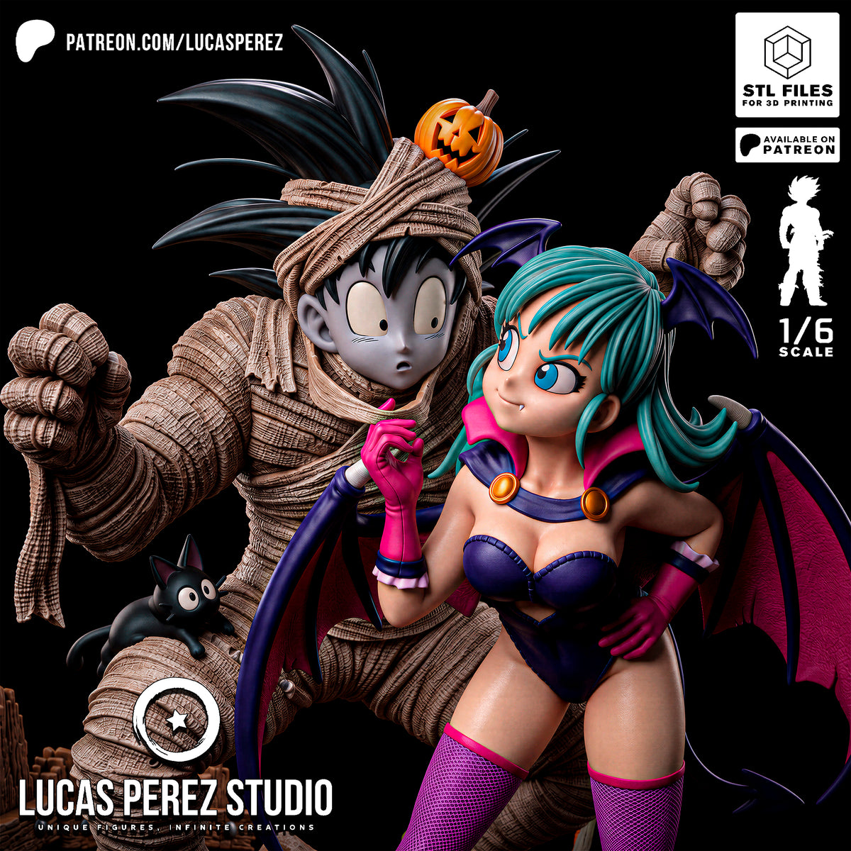 2180 Bulma & Goku Halloween - STL 3D Print Files
