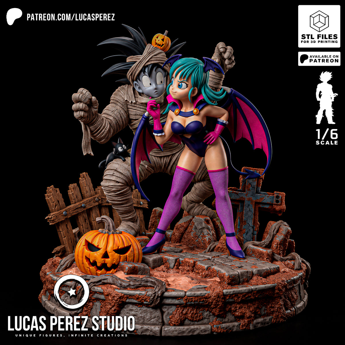 2180 Bulma & Goku Halloween - STL 3D Print Files