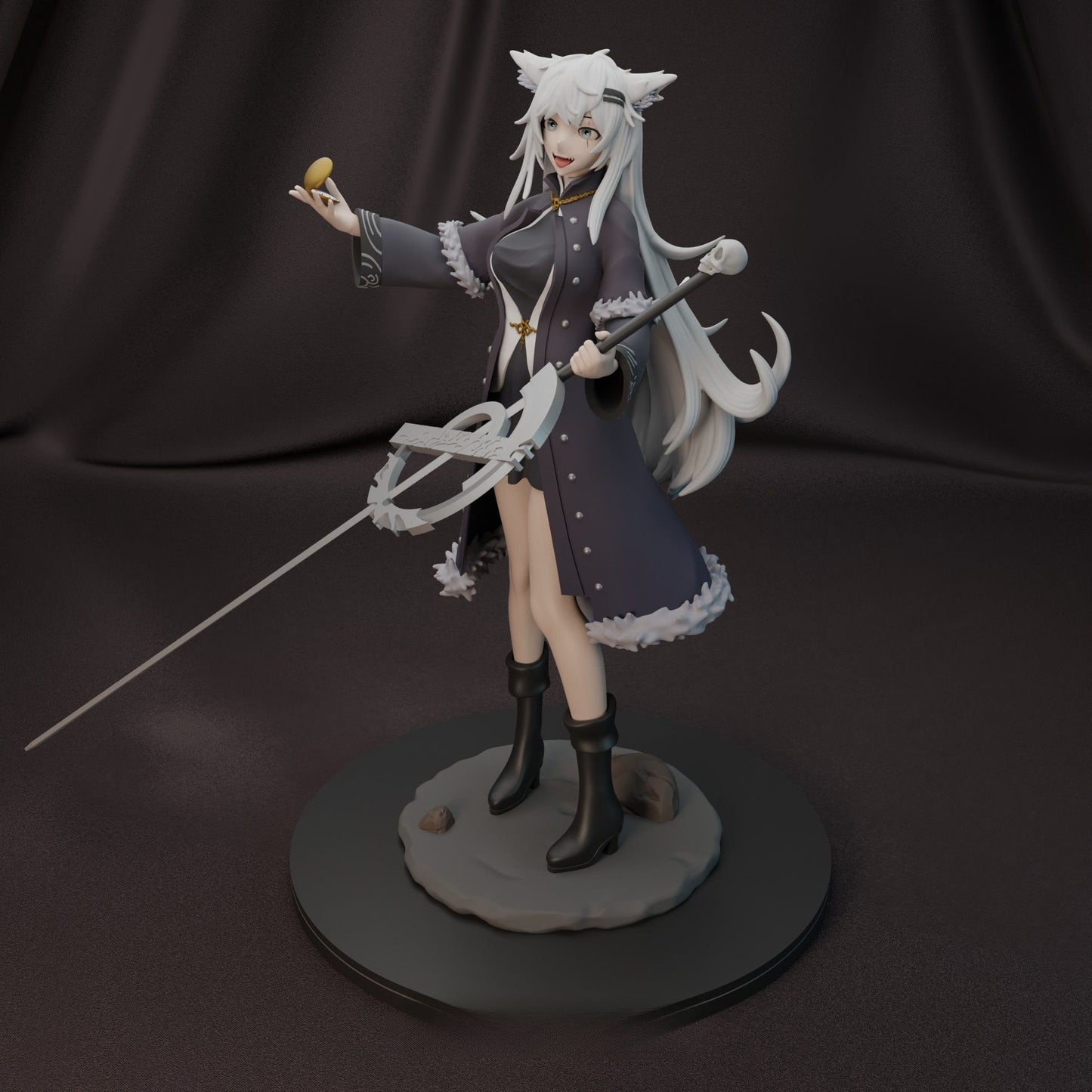0323 White Wolf Girl NSFW - STL 3D Print Files