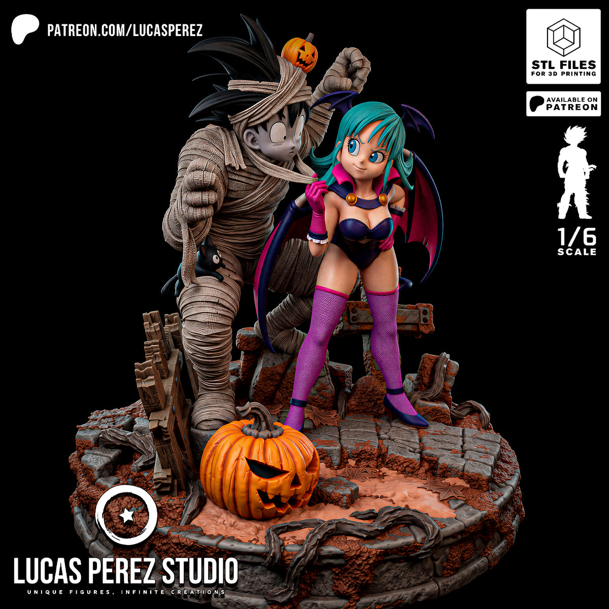 2180 Bulma & Goku Halloween - STL 3D Print Files