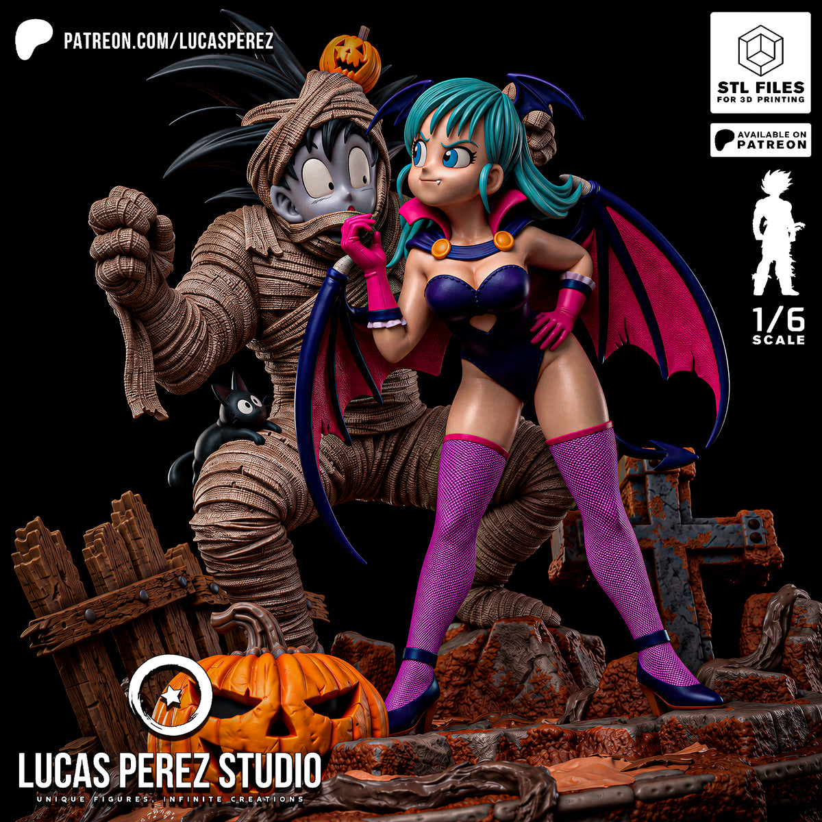 2180 Bulma & Goku Halloween - STL 3D Print Files