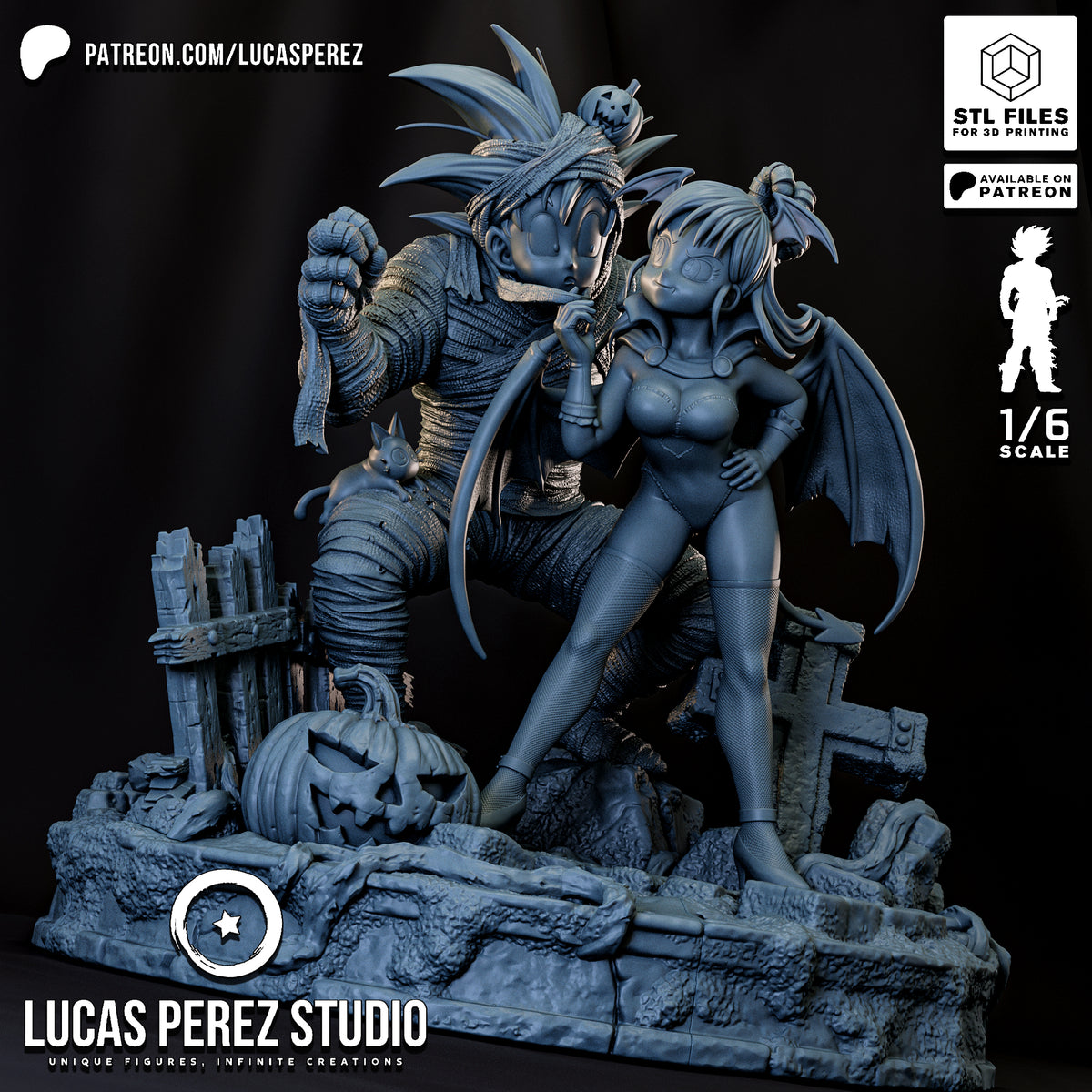 2180 Bulma & Goku Halloween - STL 3D Print Files