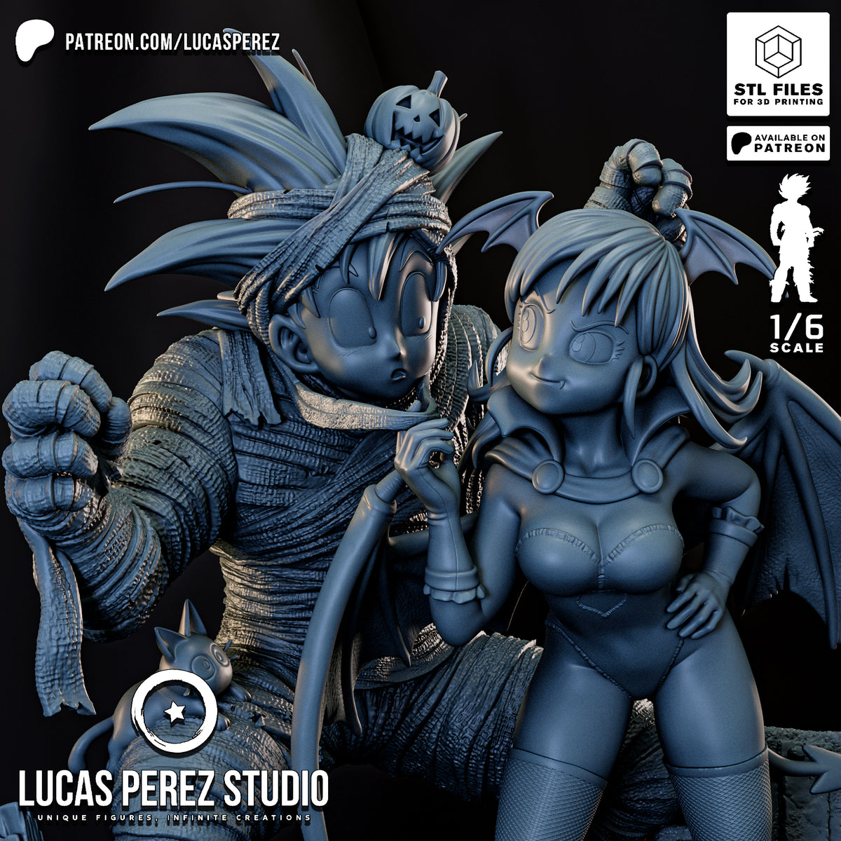 2180 Bulma & Goku Halloween - STL 3D Print Files