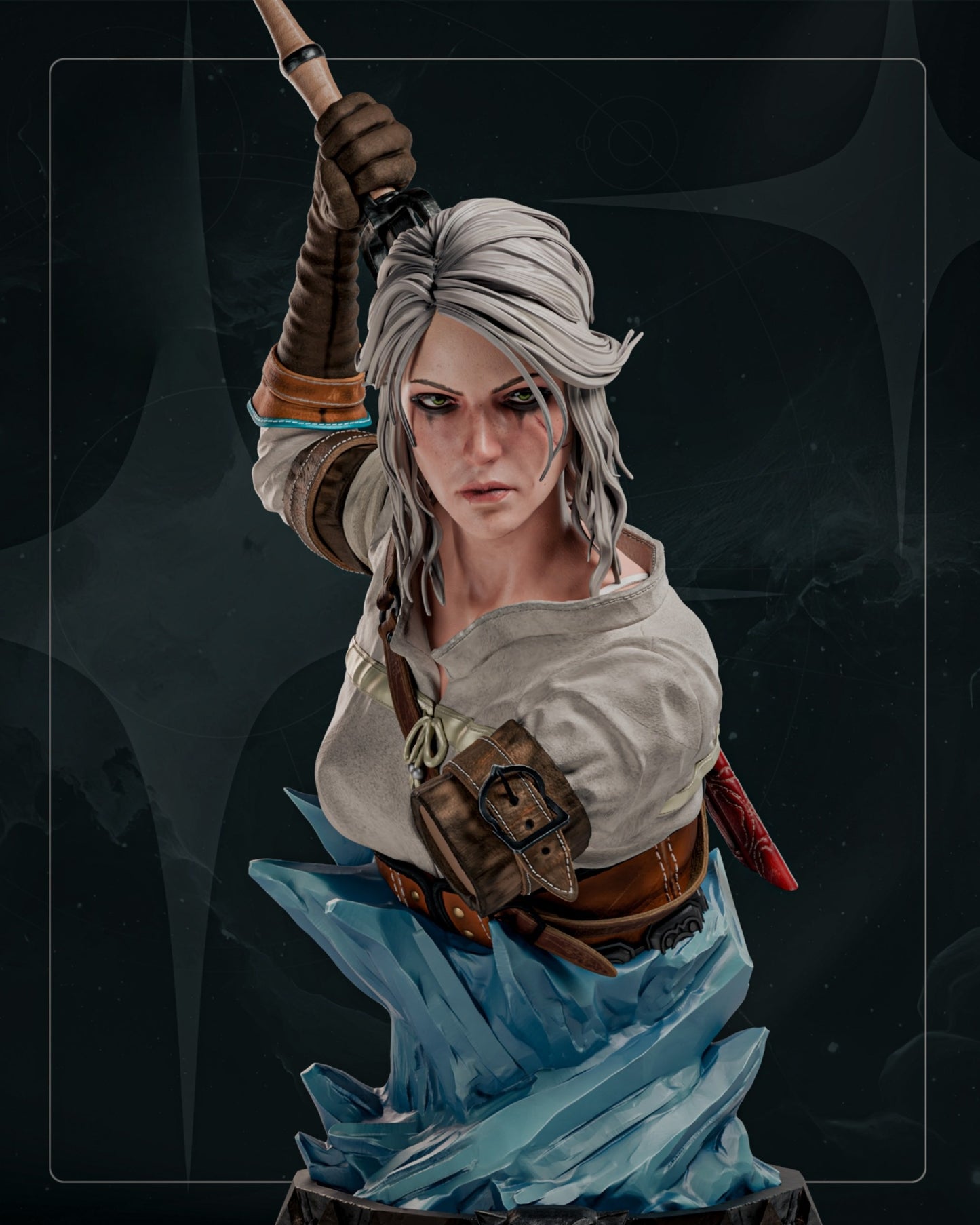 1298 Ciri Bust - STL 3D Print File