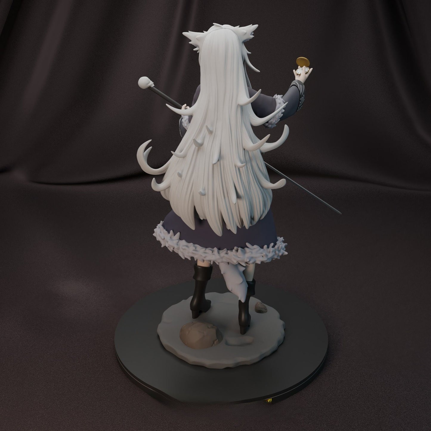 0323 White Wolf Girl NSFW - STL 3D Print Files