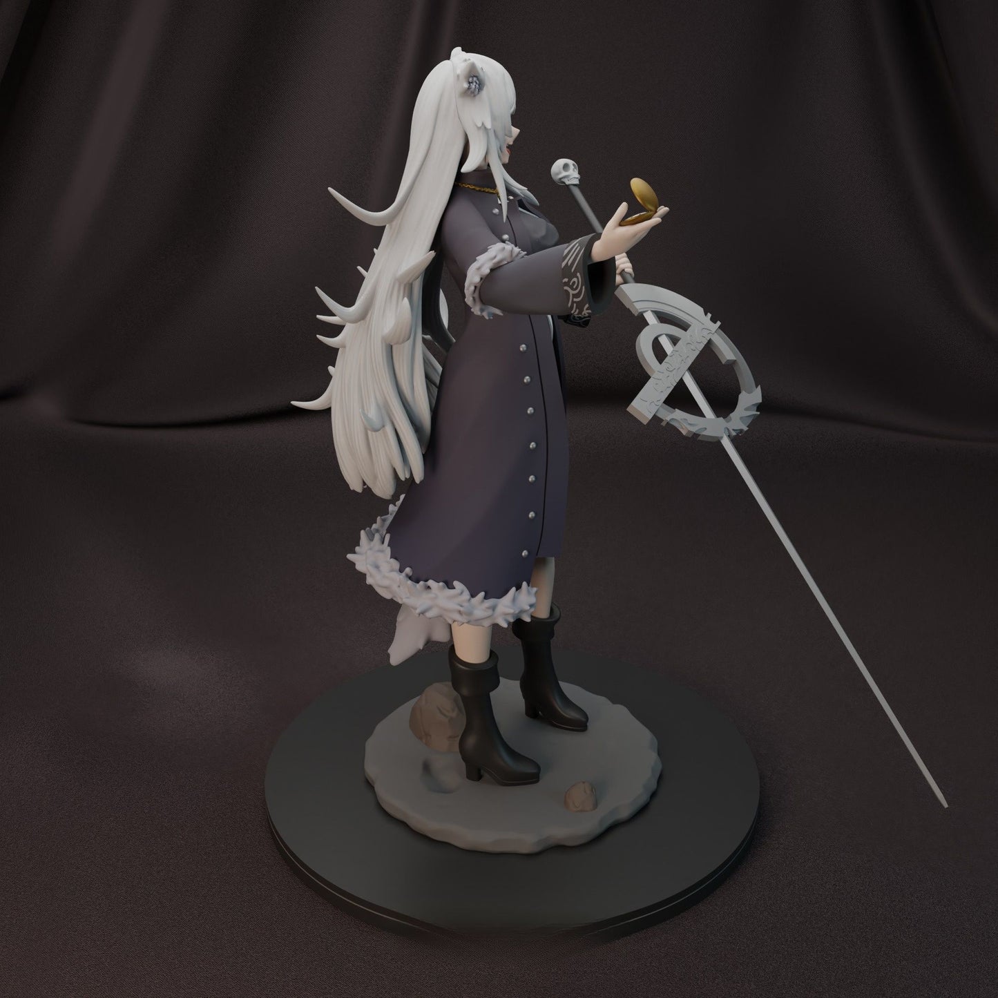 0323 White Wolf Girl NSFW - STL 3D Print Files