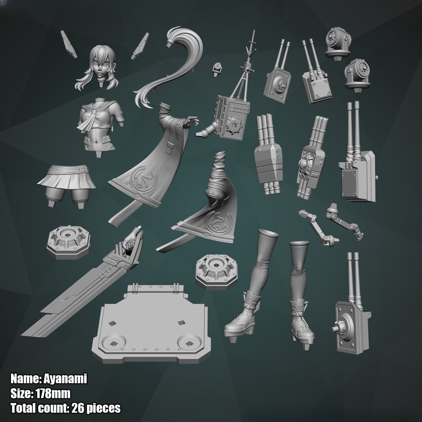 1155 Ayanami_Azur Lane - STL 3D Print Files