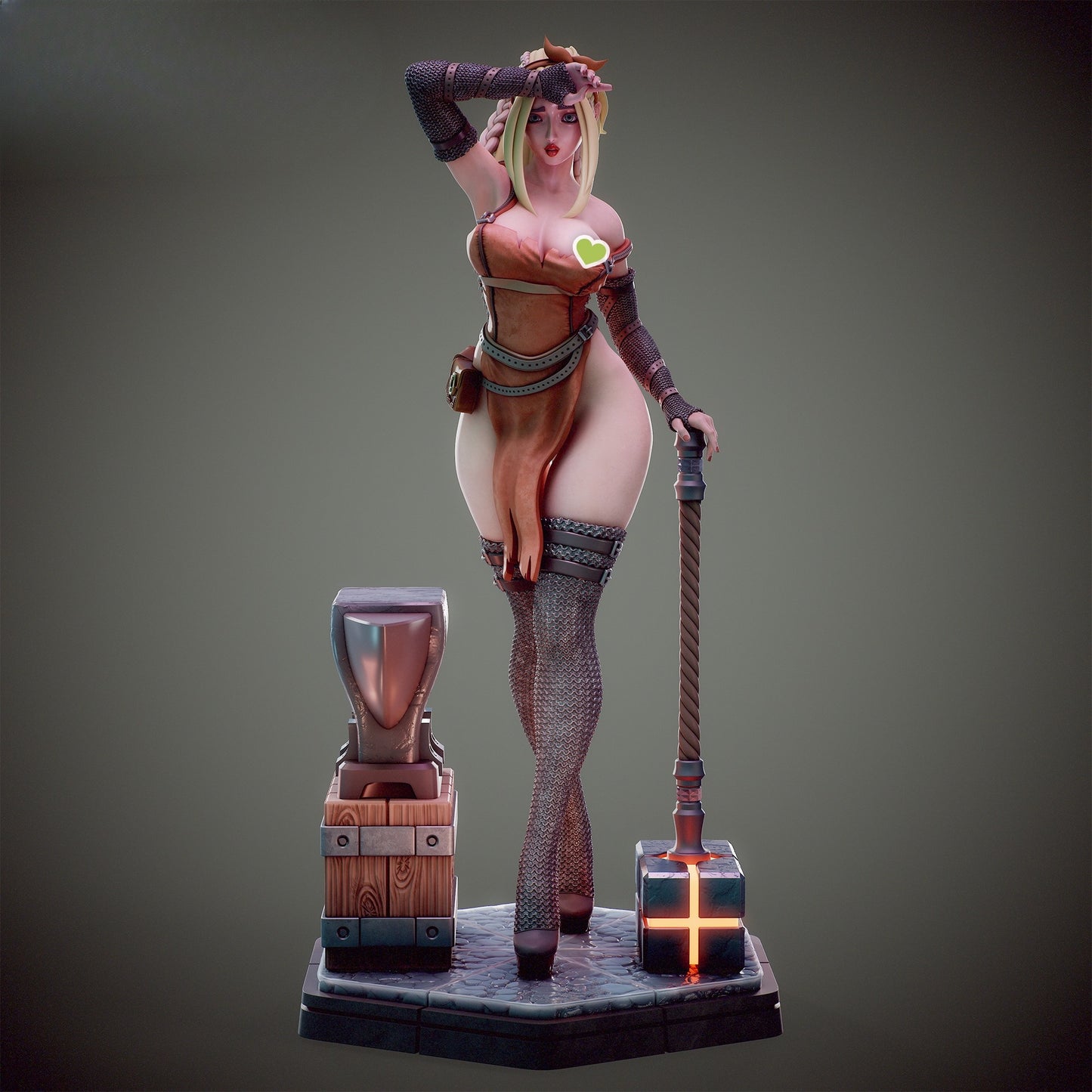 1596 Hilda_Lady Blacksmith NSFW - STL 3D Print Files