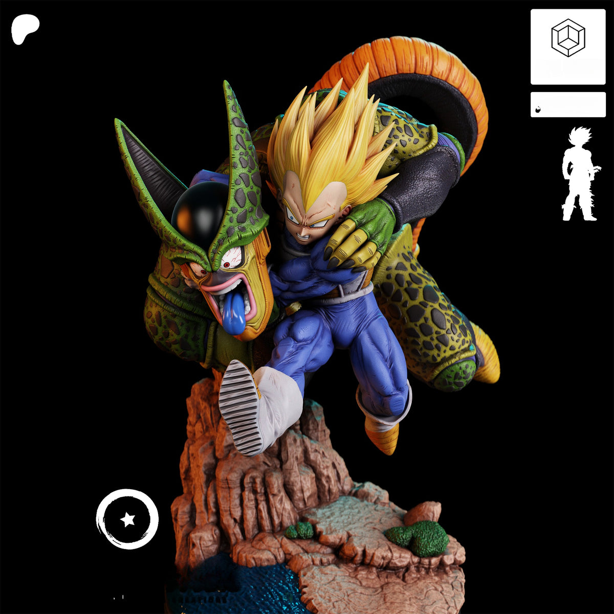 1764 Vegeta vs Cell_Dragon Ball Z - STL 3D Print Files