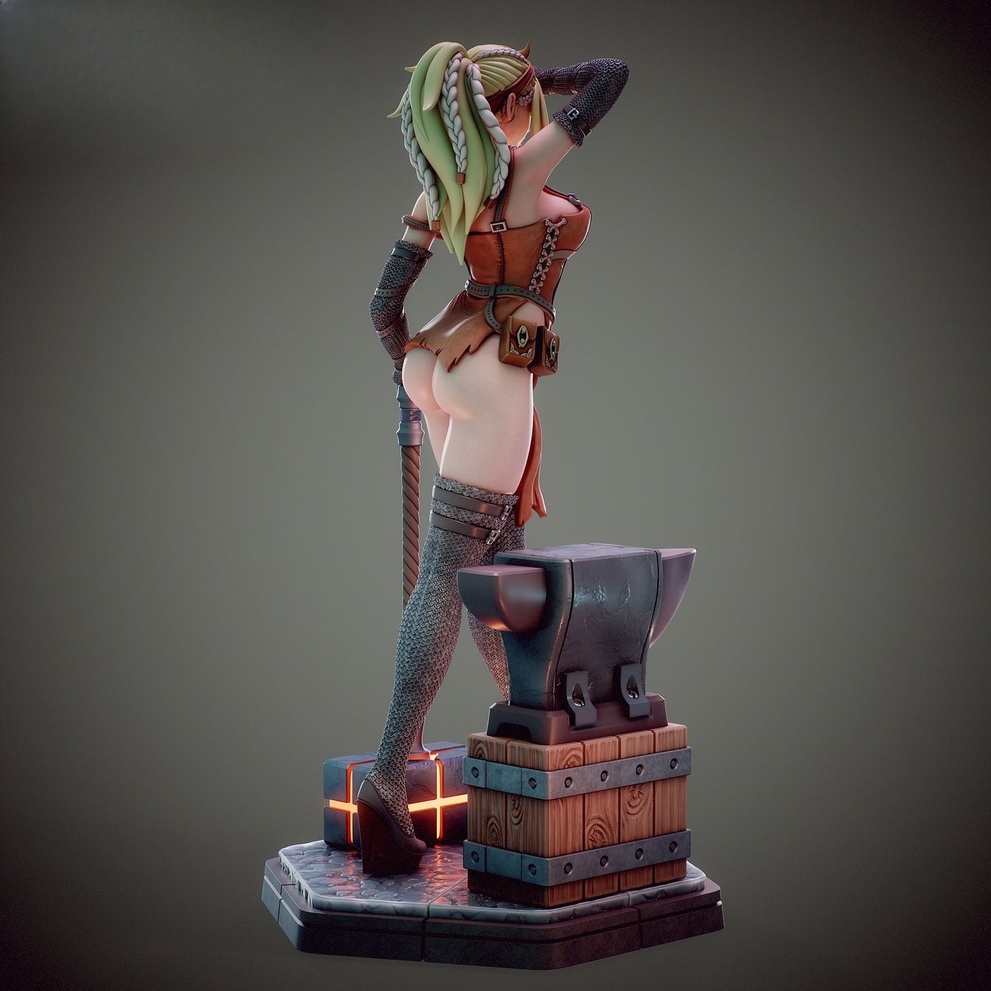 1596 Hilda_Lady Blacksmith NSFW - STL 3D Print Files