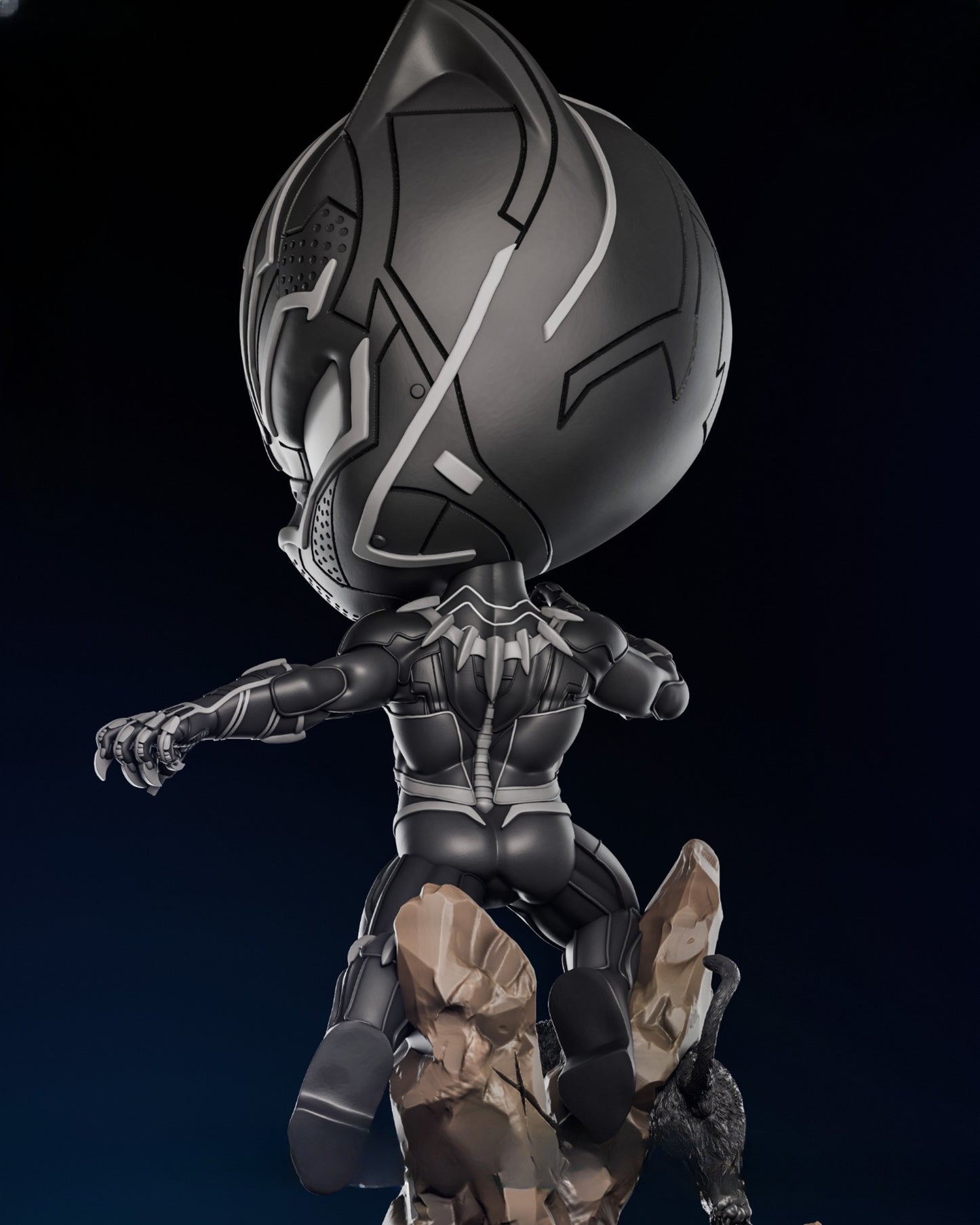 0602 Black Panther Chibi - STL 3D Print Files