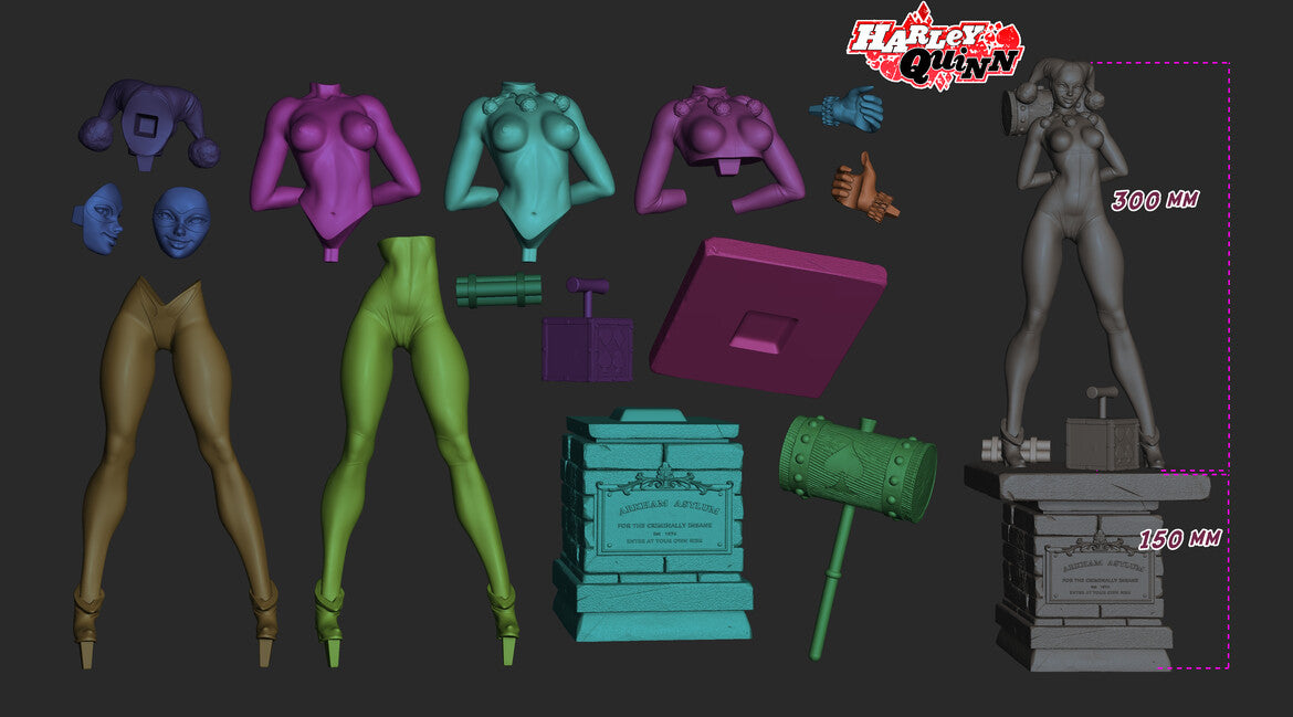 0736 Harley Quinn Classic NSFW - STL 3D Print Files