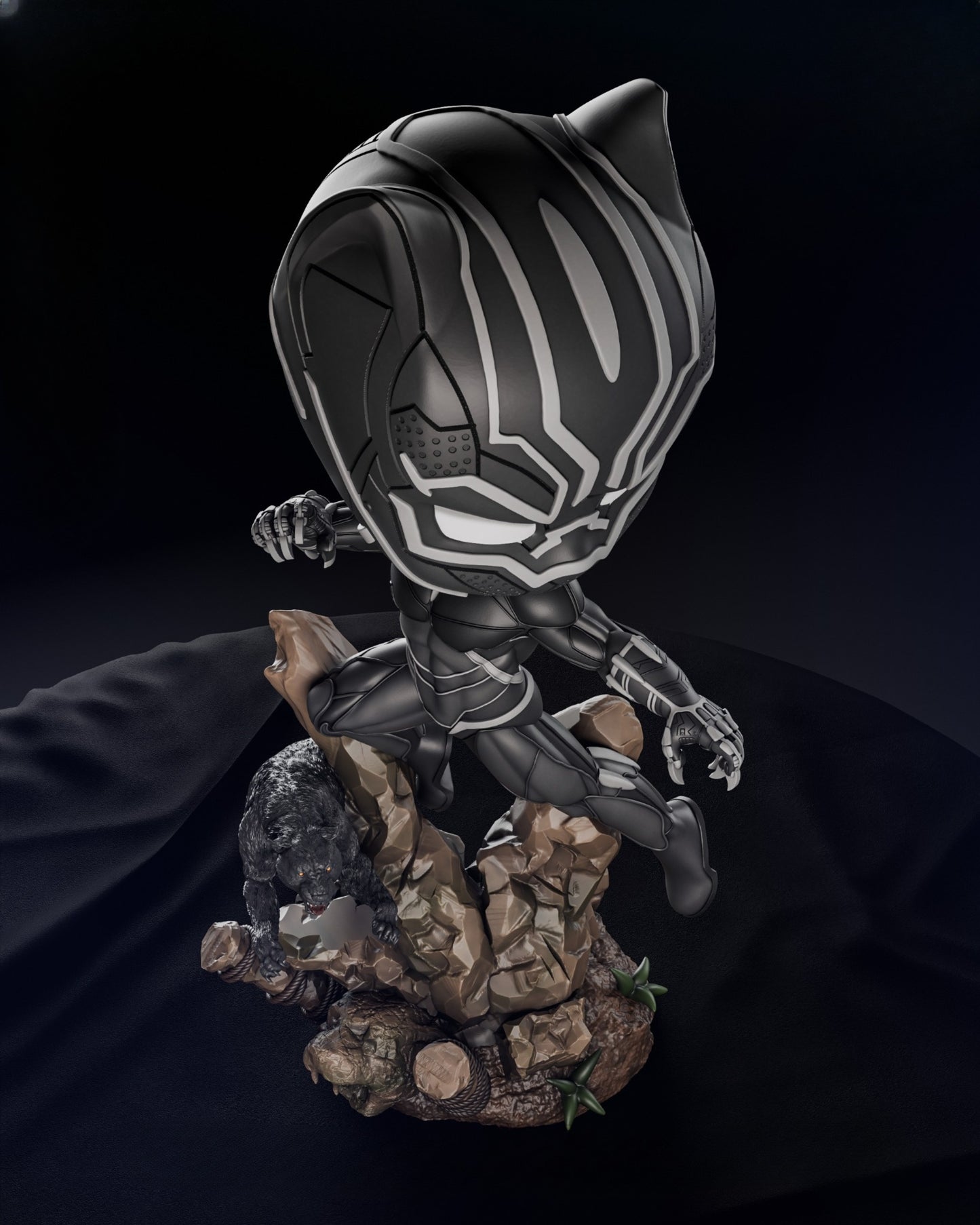 0602 Black Panther Chibi - STL 3D Print Files