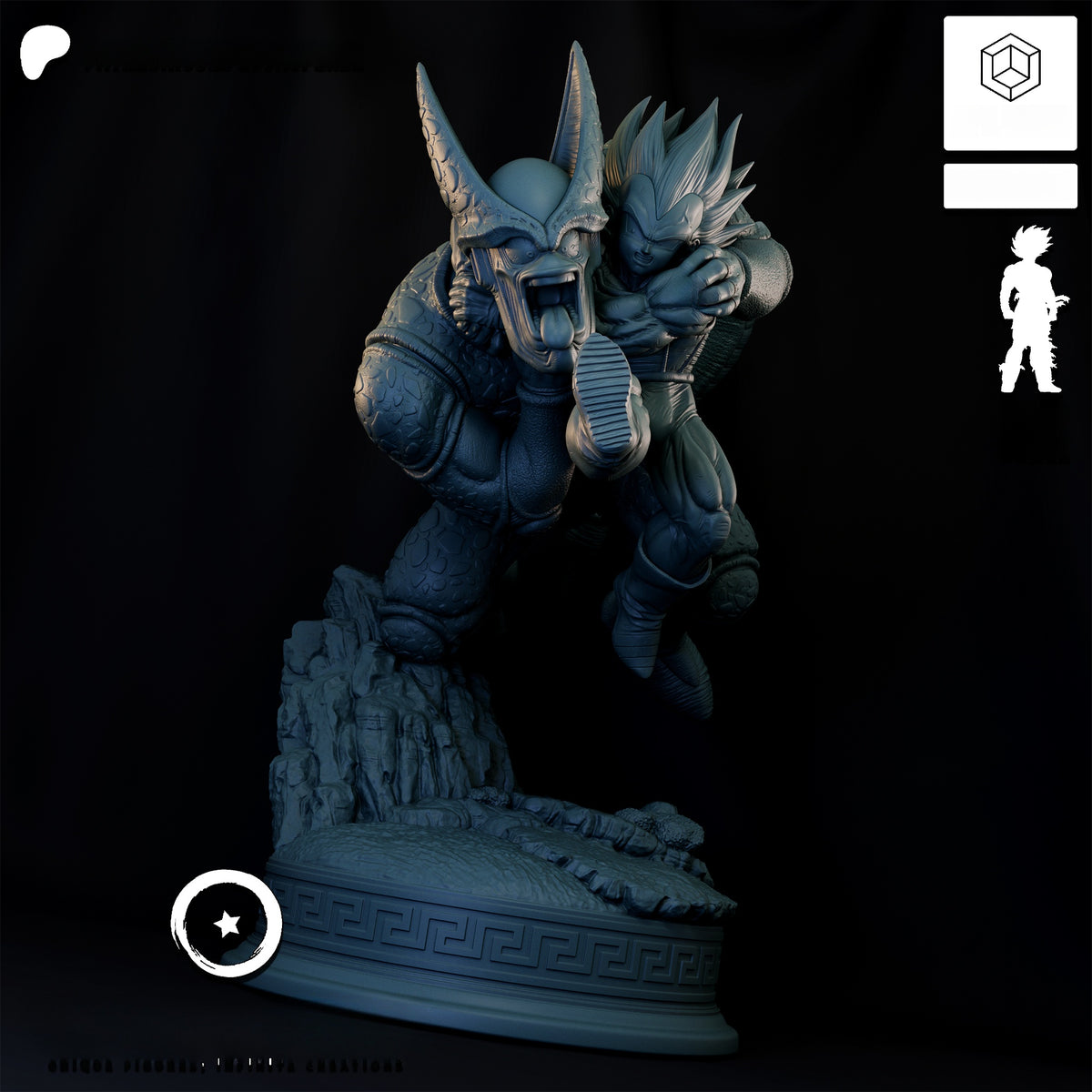 1764 Vegeta vs Cell_Dragon Ball Z - STL 3D Print Files