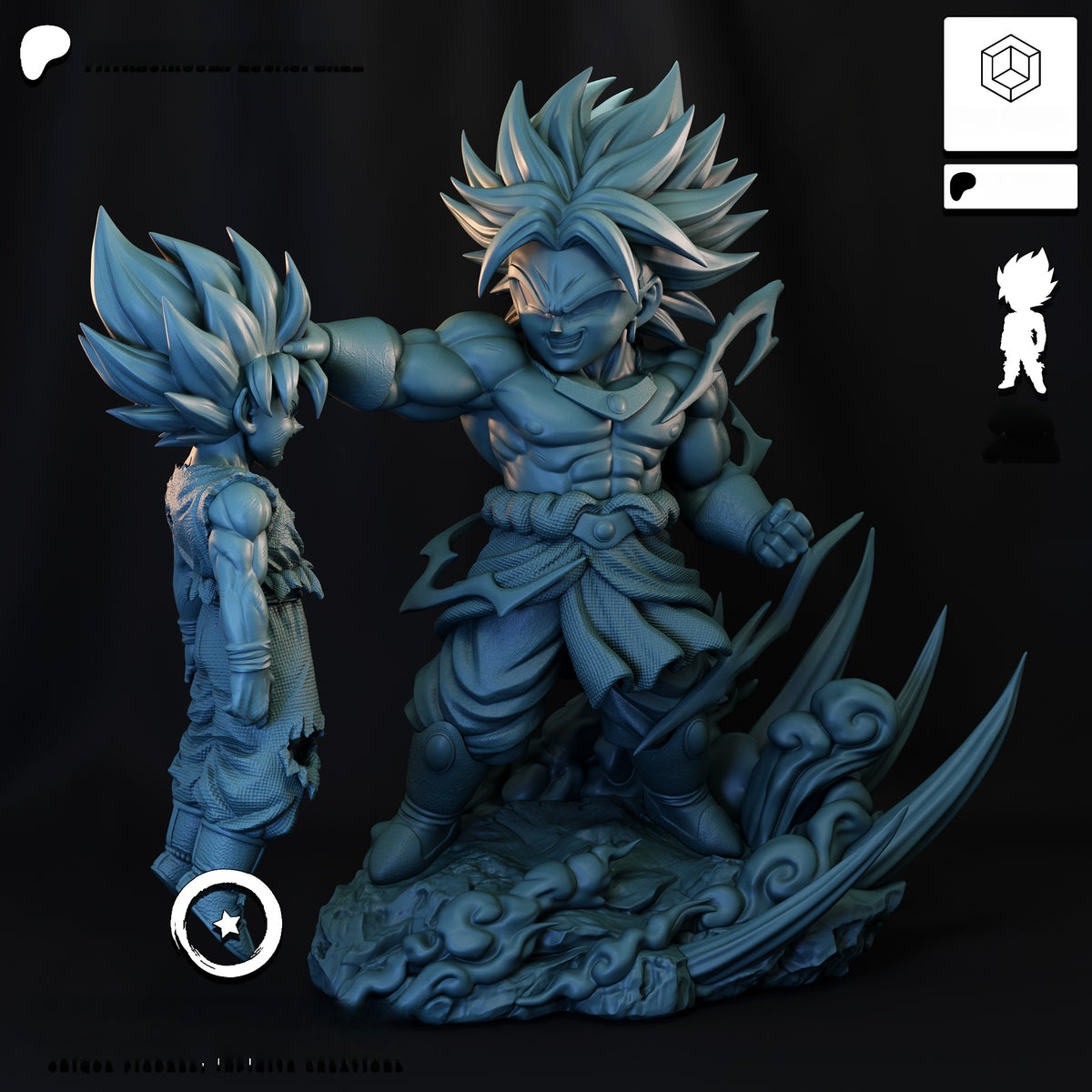 1762 Broly vs Goku_Dragon Ball - STL 3D Print Files