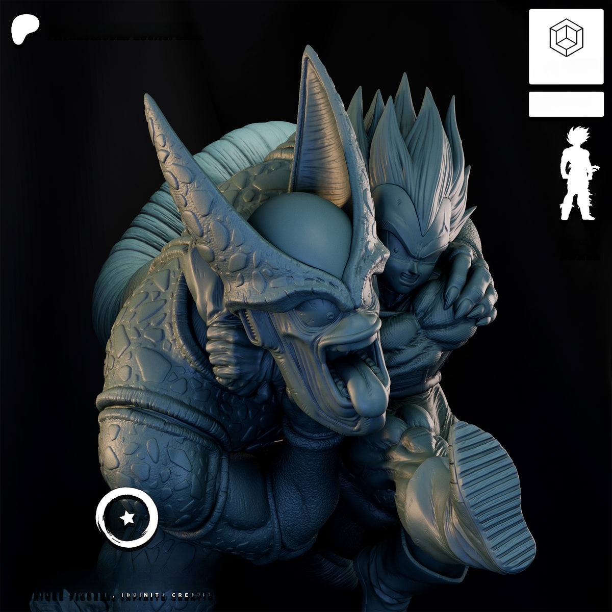 1764 Vegeta vs Cell_Dragon Ball Z - STL 3D Print Files