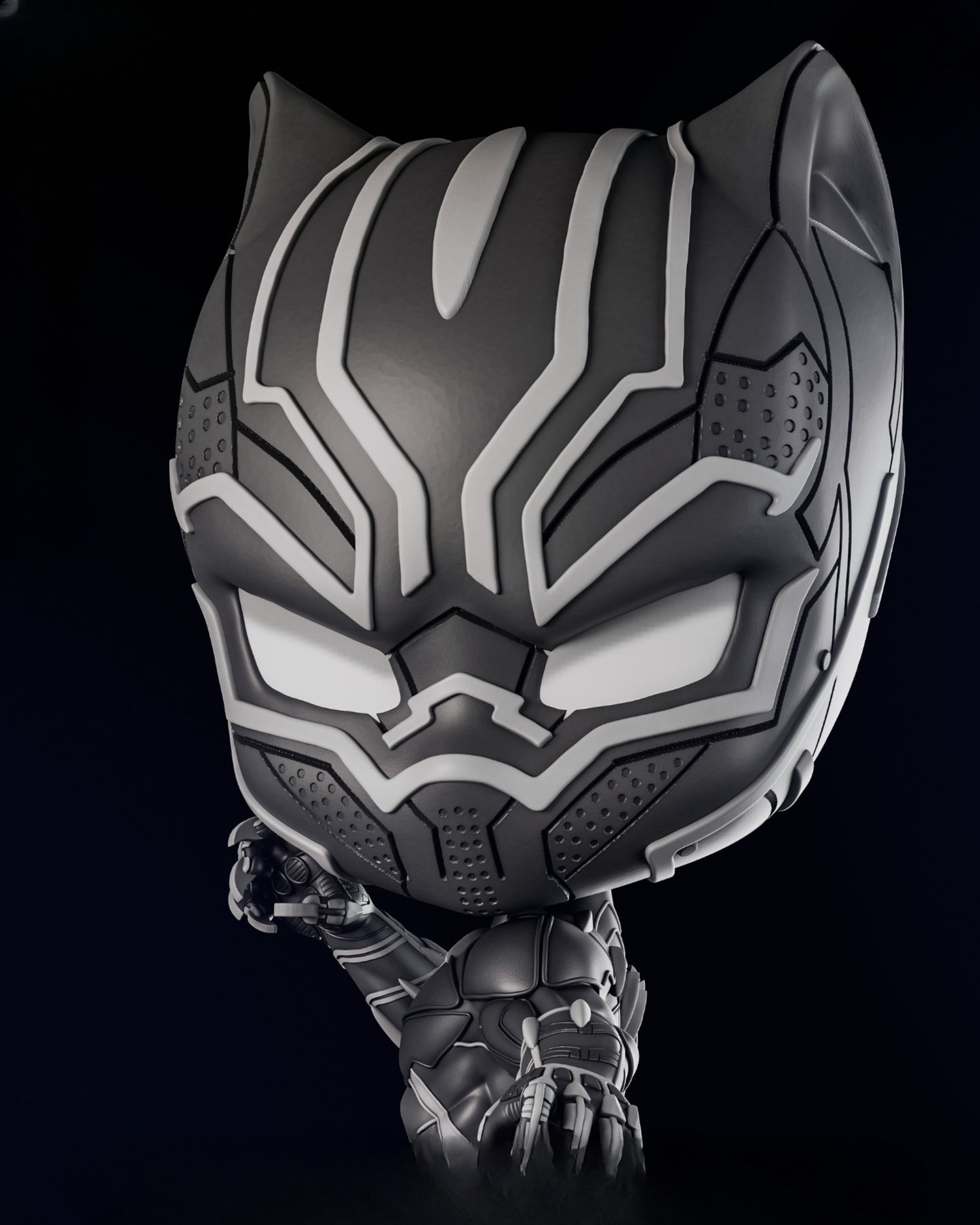 0602 Black Panther Chibi - STL 3D Print Files