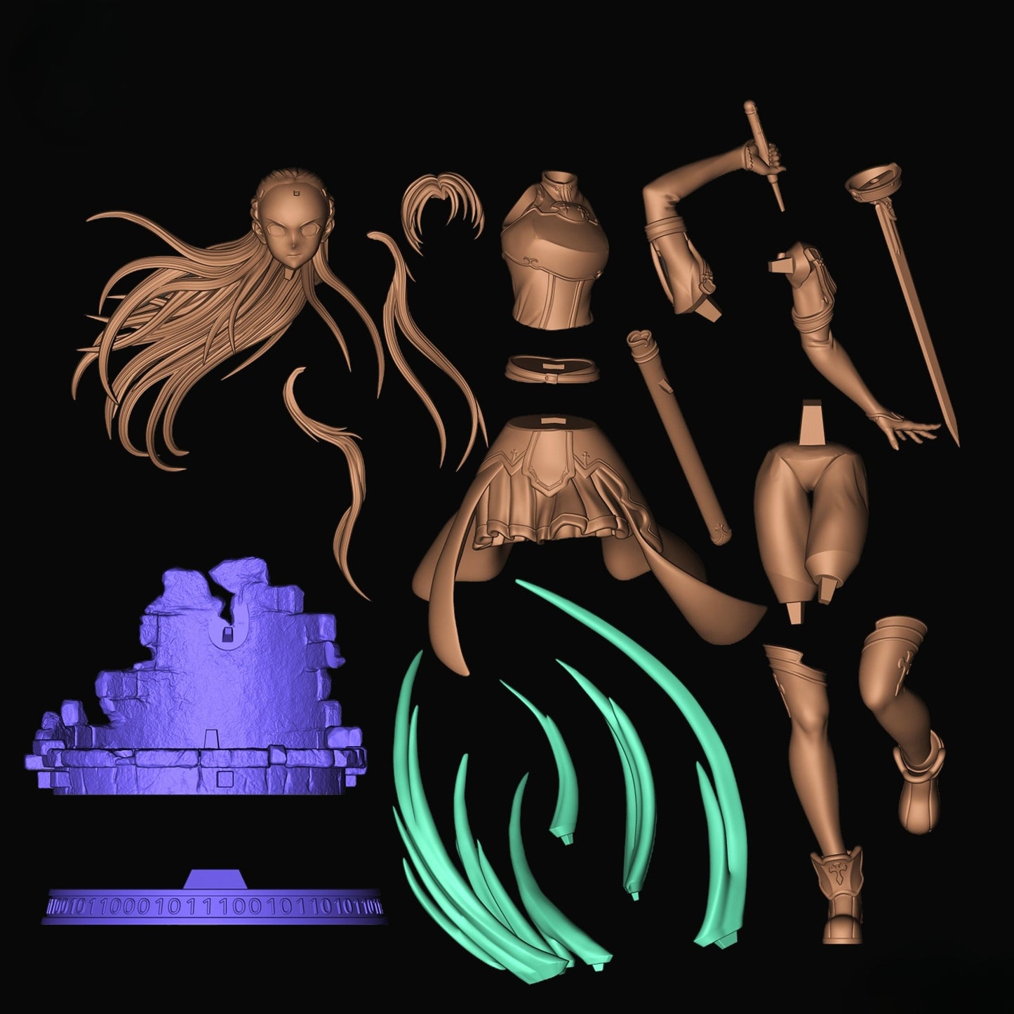 0208 Asuna Yuuki - STL 3D Print Files