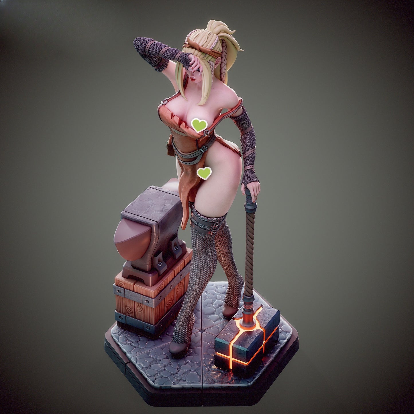 1596 Hilda_Lady Blacksmith NSFW - STL 3D Print Files