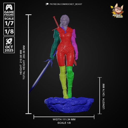 2075 Ciri_The Witcher - STL 3D Print Files